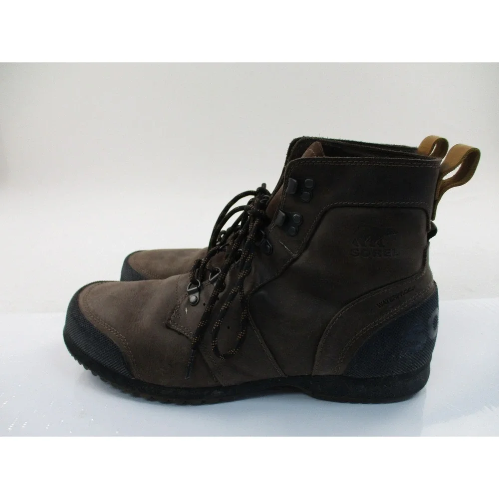 Sorel Ankeny Boots Men 12 Brown Waterproof Leather Utility Hiking NM2100-256